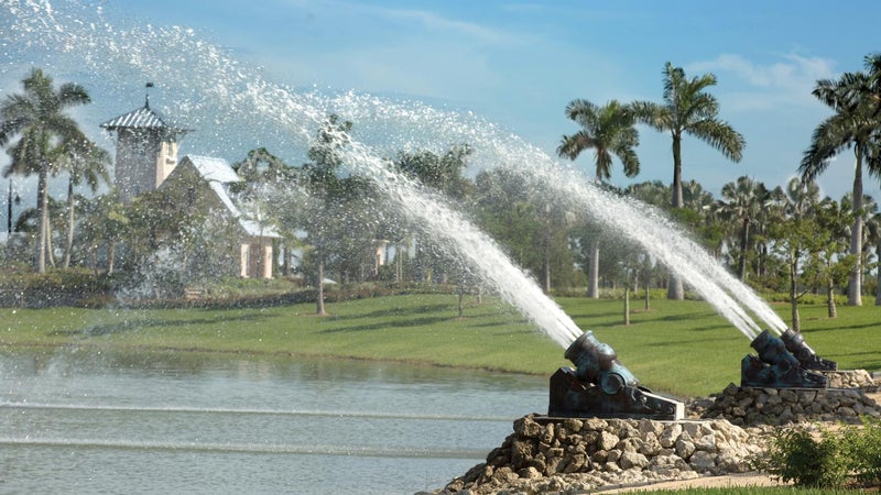 The Water Cannons at the entrance to Naples Reserve